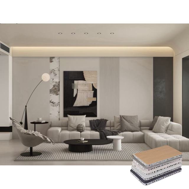 SPC WPC Aluminum Honeycomb Composite Luxury Modern Waterproof Fireproof Mould-Proof Wall Sandwich Panels Living Room Household