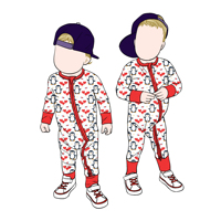Combinaison-pyjama personnalisée en bambou à manches longues avec fermeture éclair YKK pour bébés et enfants