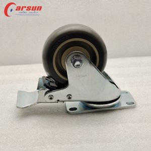 OEM Custom ized 3,5 Zoll grau Polyurethan drehbare Lenkräder mit Bremsen Spezial rollen für Trolleys Rollen - Product Image 4