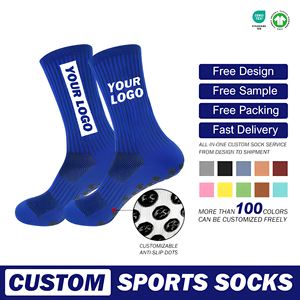 Chaussettes <span class=keywords><strong>de</strong></span> sport pour adultes, tissées sur mesure, respirantes, antidérapantes, avec logo sur le bord, pour le football, vente en gros directe d'usine, faible MOQ - Product Image 1