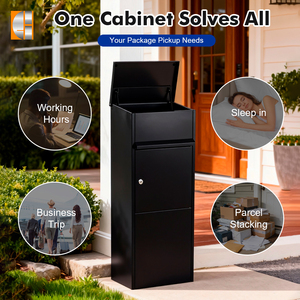 Hộp thư nhận hàng ngoài trời bằng thép mạ kẽm, chống thấm, bền, lắp đặt sàn, có khóa chìa, dung tích 48L, chống bụi - Product Image 2