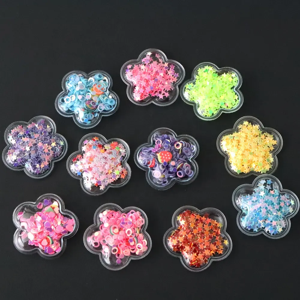 Trung Quốc Hot Fix 3D Embossed PVC Vinyl Mây Flower Shell Sequins Nhồi Các Bản Vá Lỗi Cho Trang Trí May Mặc