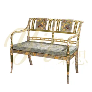 Yips LD-1203-0117 장미 공주 시리즈 단단한 나무 조각 손으로 그린 장미 패턴 거실 사랑 좌석 의자