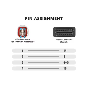 야마하 스트리트 오토바이용 OBD2 4핀 어댑터 케이블 12V 1년 보증 코드 리더 - Product Image 4