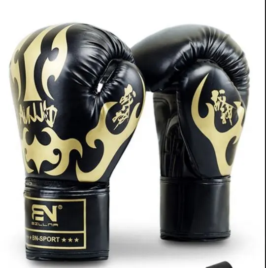 boxing gloves training customized PU leather logo printed time material label