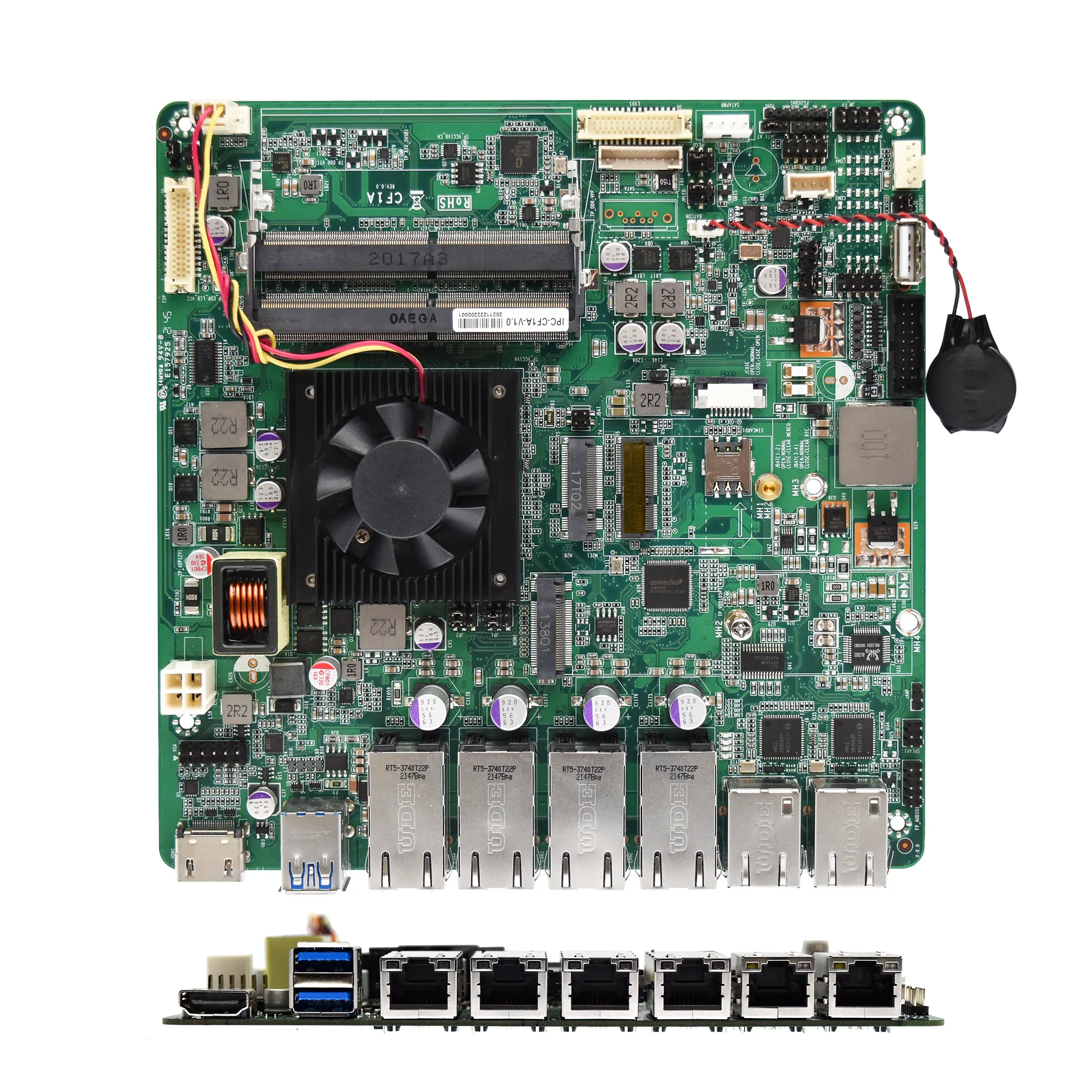 Fodenn Intel Celeron 6305 I7-1185G7E PoE Motherboard Bewegungs steuerung MINI ITX 6 Lan Port Industrial Motherboard