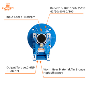 Supror OEM/ODM Aluminium Alloy <strong>Worm</strong> <strong>Gearbox</strong> RV30-150 Cast Iron <strong>Gearbox</strong> 12-Month Warranty ISO9001 CE Certified For Food Farm - Product Image 4