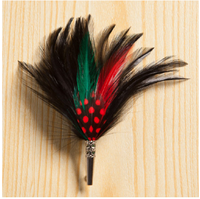 Épingle à chapeau personnalisée en plumes de coq pour chapeau de cowboy, chapeau fedora, costume, accessoire de coiffure, artisanat DIY