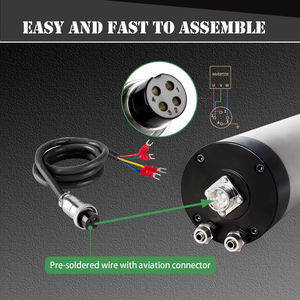 Kits de moteur de broche refroidi par eau Zhong Hua Jiang Machinery Accessories 1,5 kW ER16 80 mm 24 000 tr/min avec variateur de fréquence pour routeur CNC - Product Image 6