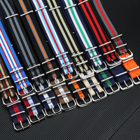 Bracelet de montre-bracelet multicolore une pièce OEM/ODM en nylon de haute qualité 12mm 14mm 16mm 18mm 20mm 22mm 24mm bracelet de montre en tissu