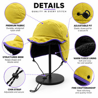 Casquette de baseball d'hiver personnalisée avec logo, cache-oreilles, coupe-vent, pour sports de plein air, avec cordon de mentonnière, pour hommes et femmes, vente en gros