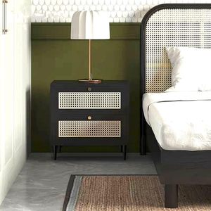 Wooden bedside <b>table</b> with 2 drawers for bedroom, <b>sofa</b>, storage cabinet, living room, coffee <b>table</b> - Product Image 1