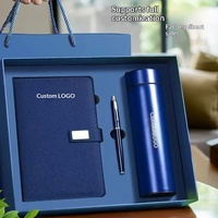 Ensemble cadeau d'entreprise personnalisé de luxe en cuir PU magnétique, carnet A5, stylo, tasse thermos, coffret cadeau promotionnel