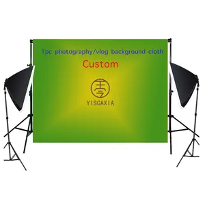 Yiscaxia 1pc Custom Vinyl Photography Photo Background Cloth Logo Print Live Vlog Backdrops OEM Company Live Show Backdrops