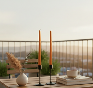 Magnifiques bougies coniques sans fumée en cire de paraffine faites à la main, lot de 2 |   Décorations de Noël et d'anniversaire pour salons et chambres à coucher - Product Image 3