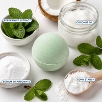 Lot de 6 bombes de bain effervescentes à la menthe verte naturelle, parfum rafraîchissant, pour spa relaxant, personnalisable OEM ODM 100g