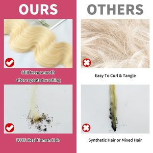 Extensiones de Cabello Humano 100% Remy Ondulado Natural Indio de Alta Calidad, Color Rubio 613, para Mujer - Product Image 5