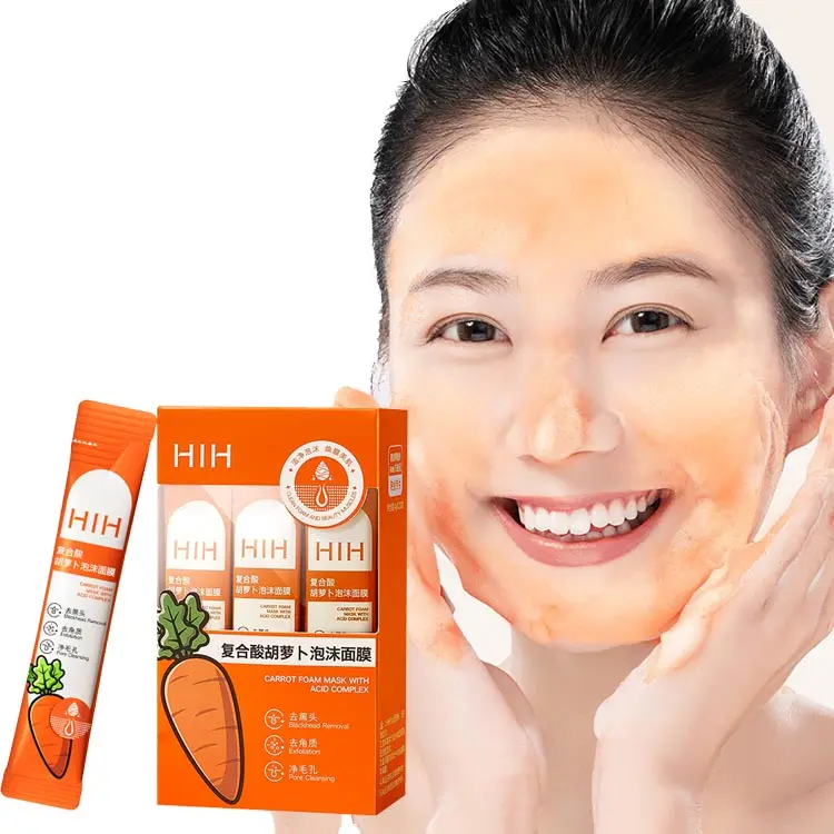 OEM Wholesale Blackhead Oil Removal Deep Cleaning Oil Control Bubble Mask Natural Ingredients Carrot Cleaning Face Mask