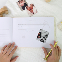 Ensemble de cartes de jalons de développement pour bébé et livre de souvenirs avec logo personnalisé, journal relié rigide pour nouveau-né, vente en gros d'usine OEM