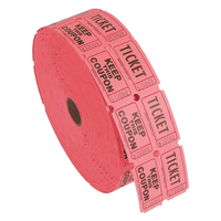 Impression personnalisée de billets d'événement colorés billets de tombola vierges double rouleau pour les activités scolaires de jeux de carnaval équitable