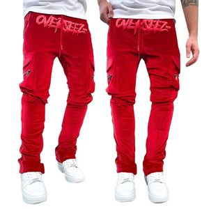 Pantalones Deportivos Holgados Personalizados para Hombre, Pantalones de Poliéster con Cordón, Pantalones Deportivos Ajustados, Pantalones Deportivos de Terciopelo Apilados a la Moda para Hombre - Product Image 3