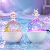 Nouvelle Fontaine de Table Circulante en Résine Annie Baby Nuages Colorés avec Décoration Énergétique à Effet d'Eau pour la Maison