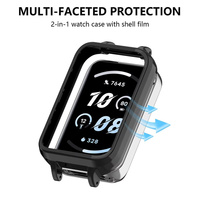 Boîtier de montre en PC creux avec bracelet de 12 mm pour Honor Band 11, protection d'écran en verre trempé, étui de protection pour Honor Band 11 10