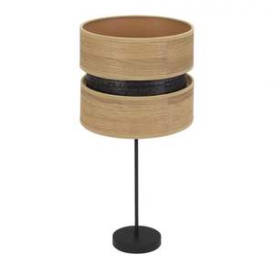 Lampe de table 1xE27 noir/bois clair 61x30x30 cm - éclairage décoratif idéal pour les tables et les espaces élégants. - Product Image 1