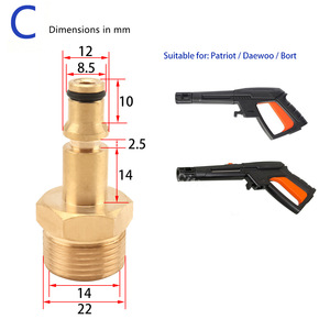 Conector <span class=keywords><strong>de</strong></span> <span class=keywords><strong>Alta</strong></span> Presión M22 Adaptador <span class=keywords><strong>para</strong></span> Pistola <span class=keywords><strong>de</strong></span> Lavadora a Presión Karchers Lavor Bosch AR - Product Image 2