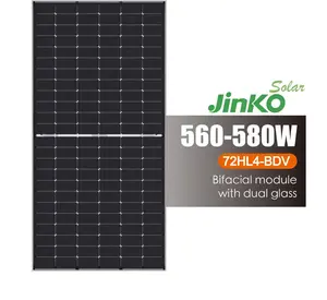 560w 565w 570w 575w 580w 585w Topcon כפול צדדי זכוכית Jinko Bifacial N סוג פנל סולארי עבור מערכת אחסון אנרגיה