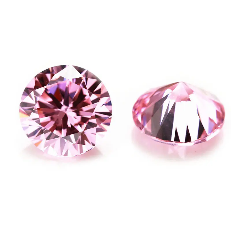 Jinying gems Wholesale price Garnet Pink color cz stones 4mm 6mm 8mm Synthetic cubic zirconia Round brilliant cut