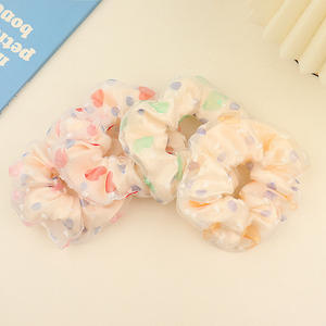 Ethereal Spot Tulle Scrunchie Hair Tie Premium Women's No-Damage Ponytail Holder Sweet Style Elastic Hair Band - Product Image 4