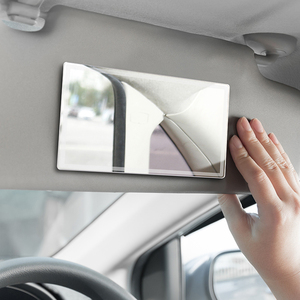 Espejo de Maquillaje de Nuevo Estilo, Universal para Interior de Auto, con Protección Solar, de Acero Inoxidable, Tamaño Pequeño - Product Image 3