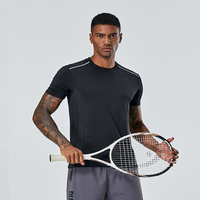 T-shirts d'été pour hommes à séchage rapide, col rond, respirants, anti-odeurs, hauts de sport athlétiques pour la gym, la course et l'entraînement