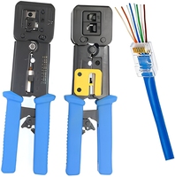 Pince à sertir RJ45 multifonctionnelle pour câbles réseau, coupe-câbles LAN, dénudeur et pince à sertir 6P 8P Cat5e Cat6 RJ11 RJ45
