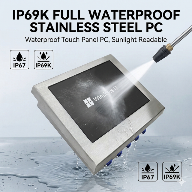 Industrial Touch Panel PC Panel Mount Embedded Ipc 15 17 19 Inch Fanless IP65 Waterproof I7 CPU Linux Computer