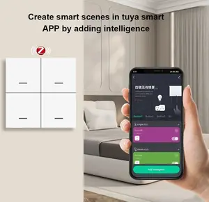 Zigbee 3.0 Smart Scene Wall Switches For Lighting 4 Gang Wall Switches For LED Lighting TUYA APP Control Lighting Switches