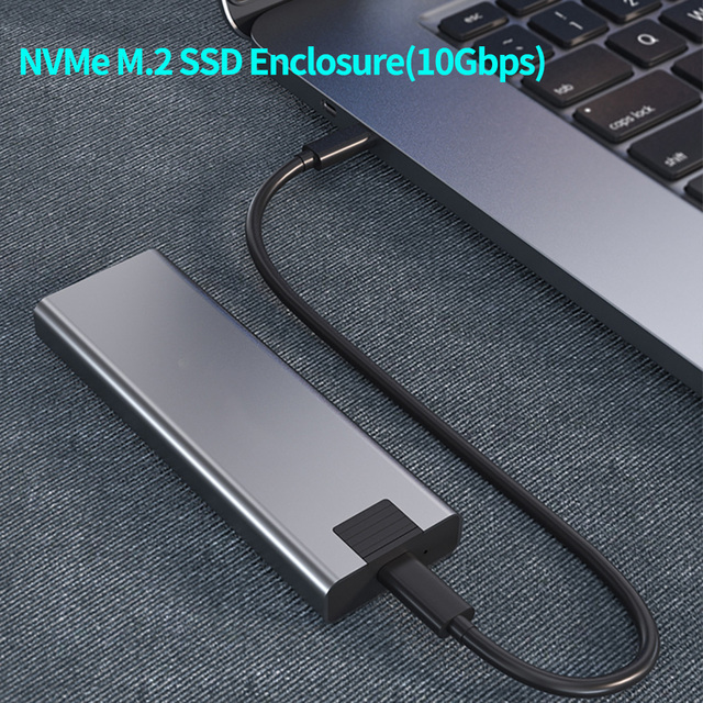 WFYEAR Direct Aluminum NVME Enclosure Adapter USB 3.1 Gen2 PCI-E M-Key M.2 SSD Mini Enclosure 2230 10Gbps