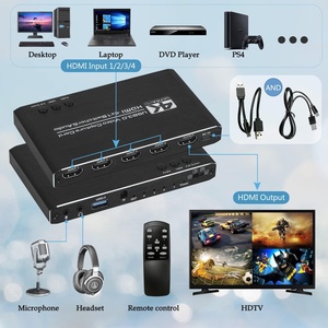 SYONG <span class=keywords><strong>4</strong></span> en 1 para <span class=keywords><strong>tarjeta</strong></span> de captura de videojuegos HDMI <span class=keywords><strong>4</strong></span> canales USB 3,0 mezclador de vídeo multicanal para cámara de transmisión en vivo - Product Image 5