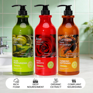 Оптовая продажа: Индивидуальный увлажняющий шампунь от перхоти с куркумой и оливой, восстанавливающий, придающий объем, с розой, для длительного ухода и роста волос - Product Image 2