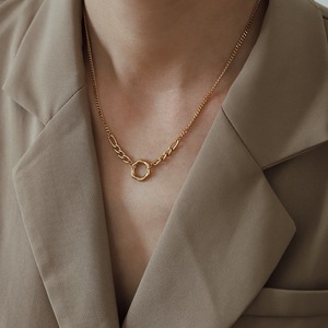 Simple Fashion OL Chain <strong>Chunky</strong> Figaro Chain Flower Ring Necklace Clavicle Chain Summer Titanium Steel 18k Gold Plated <strong>Jewellery</strong> - Product Image 2