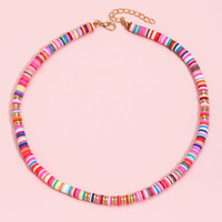2022 collana in pelle morbida rotonda dichiarazione all'ingrosso collana geometrica etnica in Terracotta colorata per donne ragazze