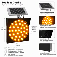 Balise d'avertissement solaire personnalisable jaune avec boîtier en fer durable pour le contrôle du trafic extérieur et la sécurité routière aux intersections