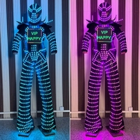 Costume de marcheur sur échasses LED programmable avec affichage numérique, tenue de robot pour adulte unisexe, idéal pour la scène, la danse, les fêtes et les spectacles
