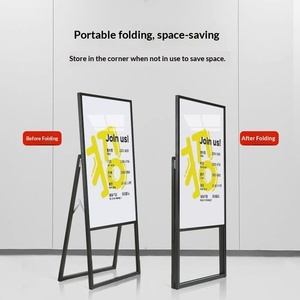 Zhiguang – Présentoir publicitaire sur pied en métal, style Art Déco, avec guides de cartes assemblés pour affiches, idéal pour les cafés - Product Image 5