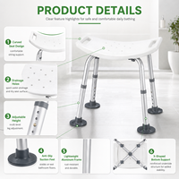 Chaise de douche et de bain en alliage d'aluminium Simplywalk 150 kg, large, pour paraplégiques, certifiée MDR CE, support distributeur