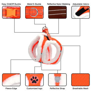 <span class=keywords><strong>Harness</strong></span> anak anjing liburan Natal Besar Sedang Kecil jaring udara musim dingin Fleece Lined dapat disesuaikan - Product Image 2