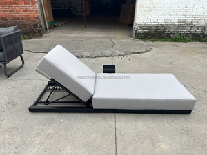 Chaise longue de jardin, transat de <span class=keywords><strong>piscine</strong></span>, mobilier d'extérieur, chaise longue de plage en aluminium, lit de repos avec table basse - Product Image 5