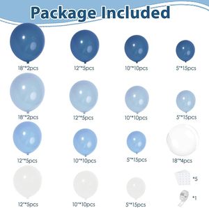 Proveedor de artículos para fiestas por 15 años, kit de arco de globos azul polvo y blanco al por mayor para fiestas de cumpleaños, bodas, despedidas de soltera, revelación de género - Product Image 2