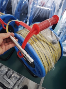 Sonde de niveau d'eau pour puits profond, sensible, avec sonde de 15 mm, enrouleur en plastique ABS <span class=keywords><strong>bleu</strong></span>, règle en acier de 300 m - Product Image 4